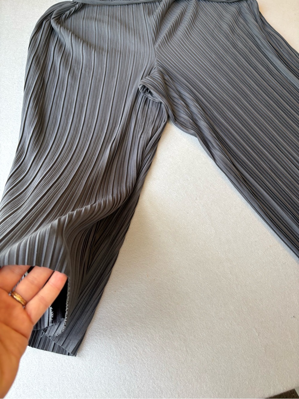 J. Jill NWT sz L Women’s PureJill Elements Pleated Knit Jumpsuit in Charcoal - Picture 9 of 14
